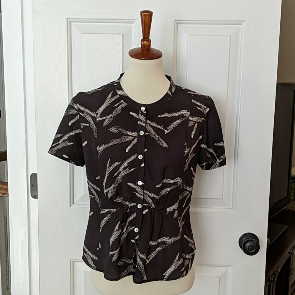Anthropologie feather blouse